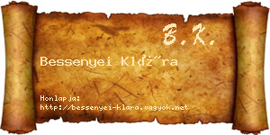 Bessenyei Klára névjegykártya